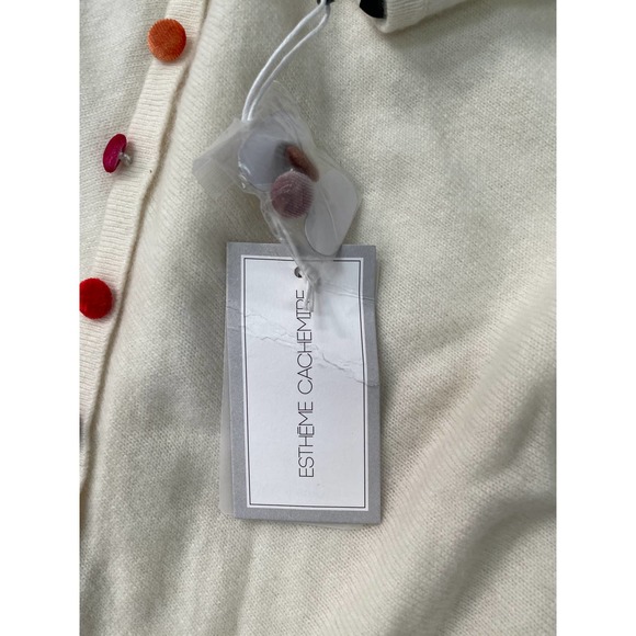 NWT Estheme Cachemire Cape Rainbow Button Sz M Cashmere Sweater Poncho - Picture 4 of 4